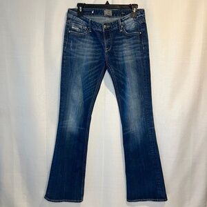 WOMAN EXPRESS ROCK & REPUBLIC LOW RISE BOOT CUT STONE DESIGNER JEANS SIZE 8R